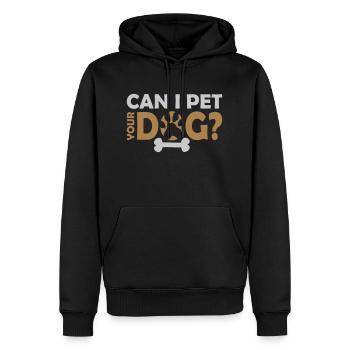 Caressez votre chien en disant - Sweat à capuche Premium bio Homme - noir - Devant - Nico (187cm)