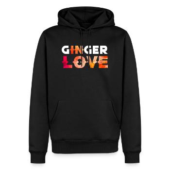 Ginger Love Redhead Red Hair Haired Orange Irish - Men’s Premium Organic Hoodie - black - Front - Nico (187cm)