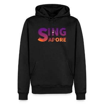 Singapour - Sweat à capuche Premium bio Homme - noir - Devant - Nico (187cm)