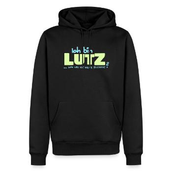 Lutz - Männer Premium Bio Hoodie - Schwarz - Vorne - Nico (187cm)