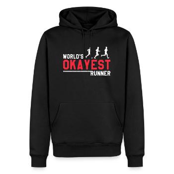 World's Okayest Runner Funny Vintage Running - Männer Premium Bio Hoodie - Schwarz - Vorne - Nico (187cm)