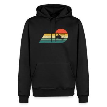 Hélicoptère Hélicoptère Retro Pilot Vintage - Sweat à capuche Premium bio Homme - noir - Devant - Nico (187cm)