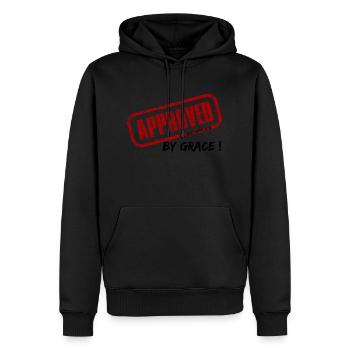 Approuvé par grâce - 2 Cor/10:18 - Sweat à capuche Premium bio Homme - noir - Devant - Nico (187cm)