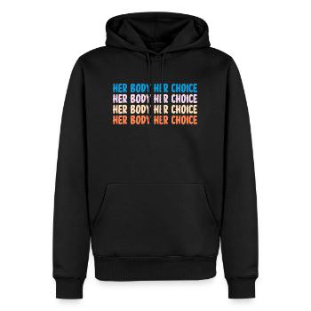 Her Body Her Choice Pro Choice Reproductive Right - Men’s Premium Organic Hoodie - black - Front - Nico (187cm)
