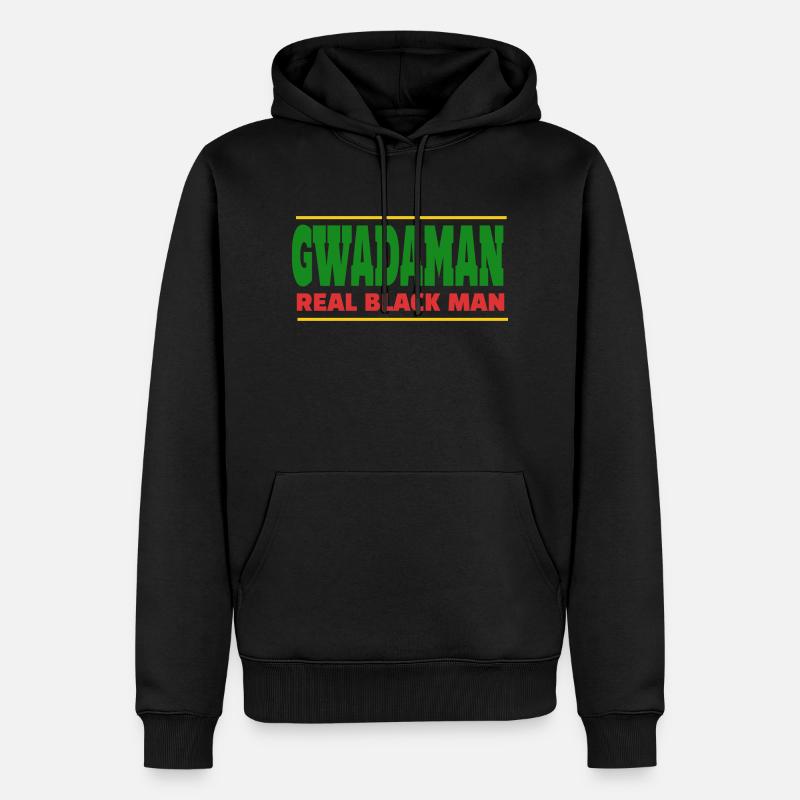 Gwadaman, echter schwarzer Mann - Männer Premium Bio Hoodie - Schwarz