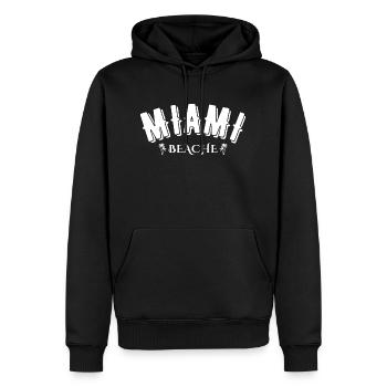 Miami Beach - Sweat à capuche Premium bio Homme - noir - Devant - Nico (187cm)