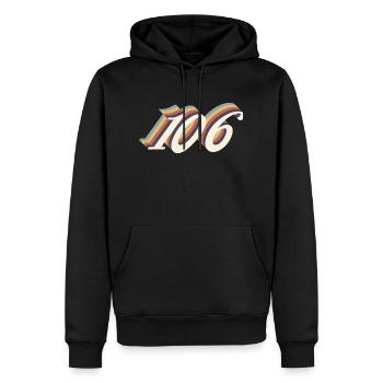 106ème anniversaire vintage - Sweat à capuche Premium bio Homme - noir - Devant - Nico (187cm)