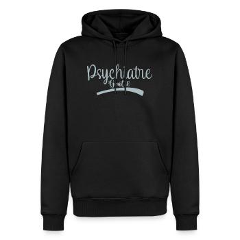 Psychiatre Gentil - Sweat à capuche Premium bio Homme - noir - Devant - Nico (187cm)