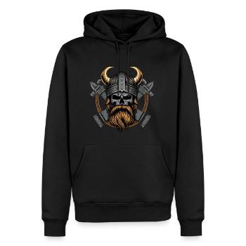 Odin Wikinger-Skelett - kanalisieren Sie Ihren - Männer Premium Bio Hoodie - Schwarz - Vorne - Nico (187cm)