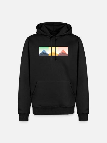 Mountain Landscape Geometric Art - Men’s Premium Organic Hoodie - black