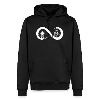 Infinity-Astronaut - Männer Premium Bio Hoodie - Schwarz - Vorne - Nico (187cm)