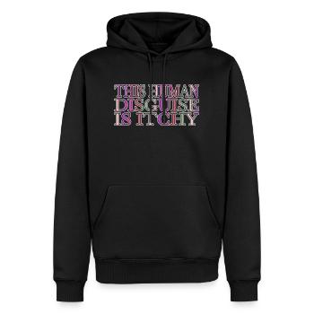 alien pun fun jokes @zackiinnitbrahhh funny - Männer Premium Bio Hoodie - Schwarz - Vorne - Nico (187cm)