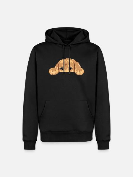 Drôle de chiot golden retriever - Sweat à capuche Premium bio Homme - noir