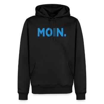Moin Dialekt Hamburg - Männer Premium Bio Hoodie - Schwarz - Vorne - Nico (187cm)