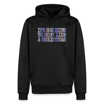 Dinosaure Lune Drôle Bday Barbes Cadeau Blague Citation - Sweat à capuche Premium bio Homme - noir - Devant - Nico (187cm)