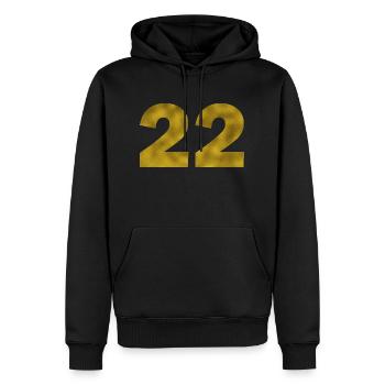 Anniversaire 22 ans - Sweat à capuche Premium bio Homme - noir - Devant - Nico (187cm)
