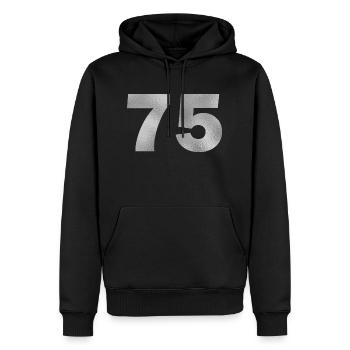 Geburtstag 75 Jahre - Männer Premium Bio Hoodie - Schwarz - Vorne - Nico (187cm)
