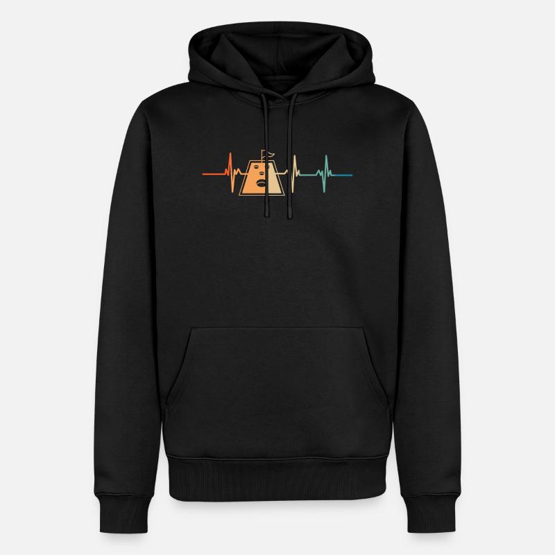 Cornhole-Herzschlag - Männer Premium Bio Hoodie - Schwarz