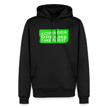 yoga happy strength training body positivity fun - Männer Premium Bio Hoodie - Schwarz - Vorne - Nico (187cm)
