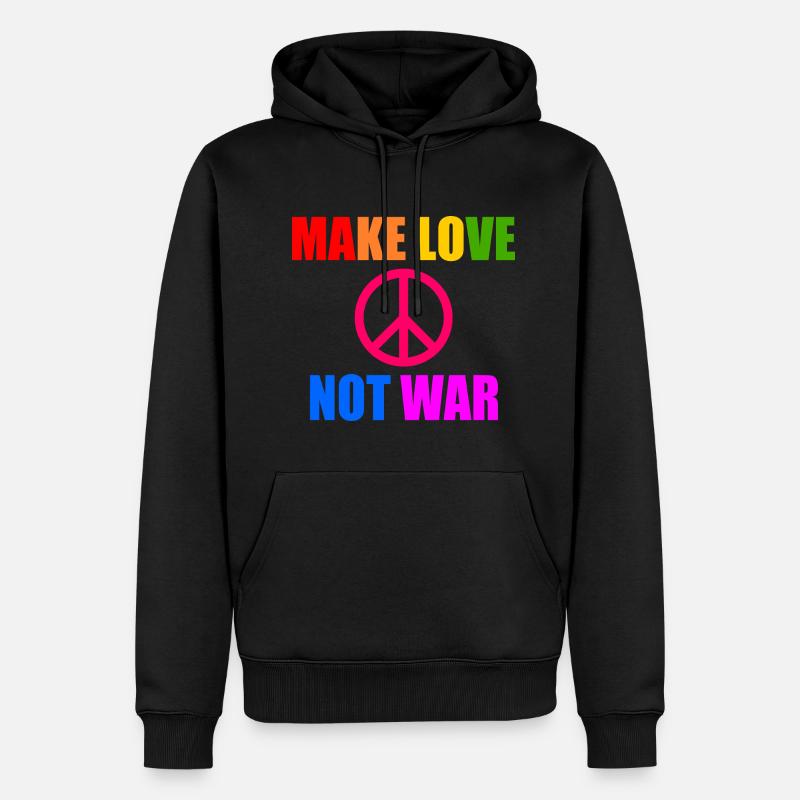 Make love not war - Sweat à capuche Premium bio Homme - noir