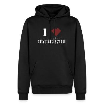 Mannheim Monnem Mannheimat - Sweat à capuche Premium bio Homme - noir - Devant - Nico (187cm)