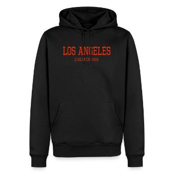 Los Angeles, Californie, États-Unis - Sweat à capuche Premium bio Homme - noir - Devant - Nico (187cm)