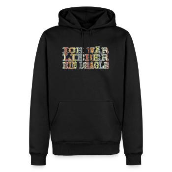 pfote pudel welpe zitat geschenkidee bluthund - Männer Premium Bio Hoodie - Schwarz - Vorne - Nico (187cm)