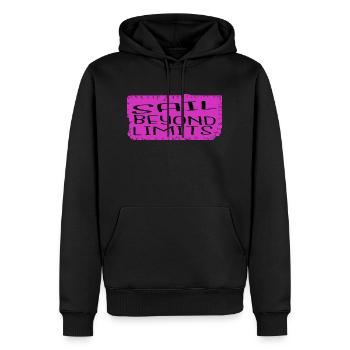 Blagues Humour Expériences palpitantes Bday - Sweat à capuche Premium bio Homme - noir - Devant - Nico (187cm)