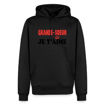 BIG SISTER I LOVE YOU - Men’s Premium Organic Hoodie - black - Front - Nico (187cm)