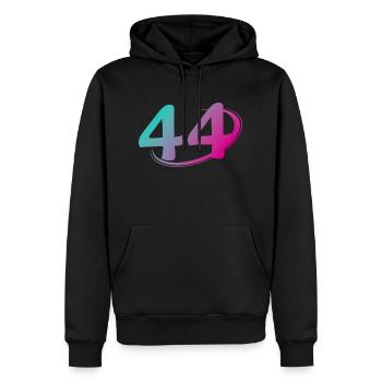 Number 44 multicolor - Men’s Premium Organic Hoodie - black - Front - Nico (187cm)