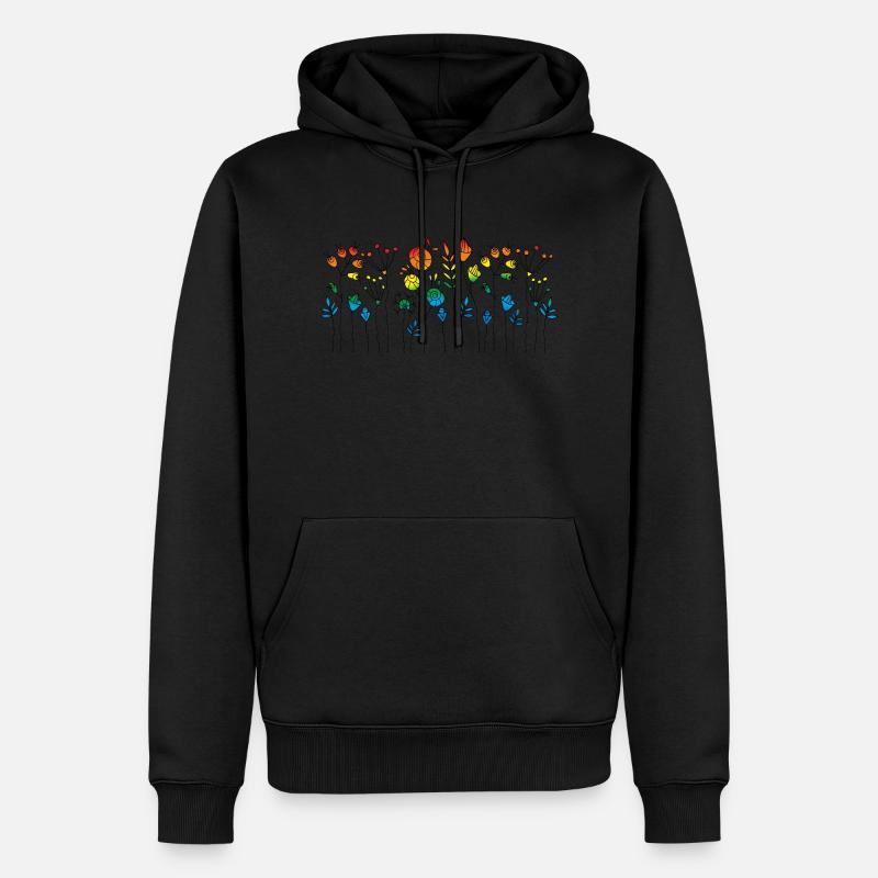Fleur - Sweat à capuche Premium bio Homme - noir
