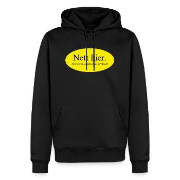 Nett hier, aber waren Sie schon mal in Villach? - Männer Premium Bio Hoodie - Schwarz - Vorne - Nico (187cm)