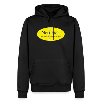 Nett hier, aber waren Sie schon mal in Wörgl? - Männer Premium Bio Hoodie - Schwarz - Vorne - Nico (187cm)