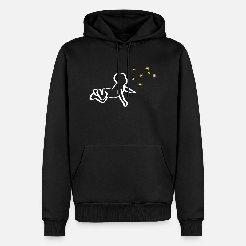 ReNaissance bébé blanc Phoenix jaune - Sweat à capuche Premium bio Homme - noir
