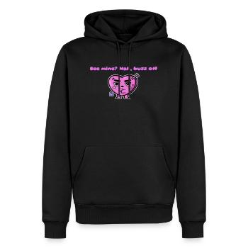 Bee mine? Nah, buzz off - Men’s Premium Organic Hoodie - black - Front - Nico (187cm)
