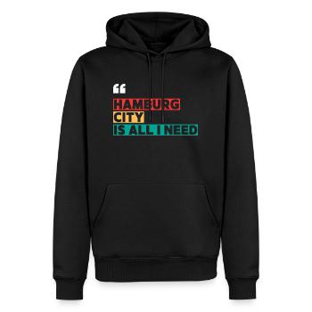 Hamburg City is all i need - Männer Premium Bio Hoodie - Schwarz - Vorne - Nico (187cm)