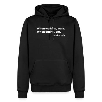 Zen-Zitat - Männer Premium Bio Hoodie - Schwarz - Vorne - Nico (187cm)
