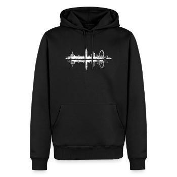 Londres Skyline Royaume-Uni Royaume-Uni - Sweat à capuche Premium bio Homme - noir - Devant - Nico (187cm)