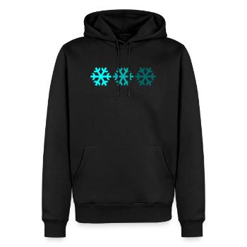Drei Schneeflocken - Männer Premium Bio Hoodie - Schwarz - Vorne - Nico (187cm)