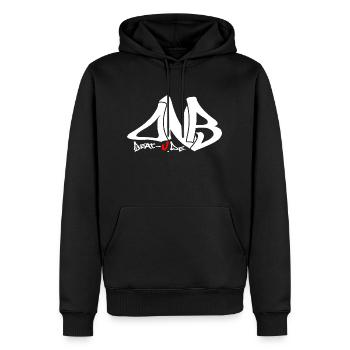 dnb - Männer Premium Bio Hoodie - Schwarz - Vorne - Nico (187cm)