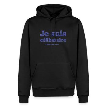 Je suis célibataire (H) - Sweat à capuche Premium bio Homme - noir - Devant - Nico (187cm)