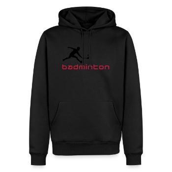 badminton_022011_v_2c - Männer Premium Bio Hoodie - Schwarz - Vorne - Nico (187cm)