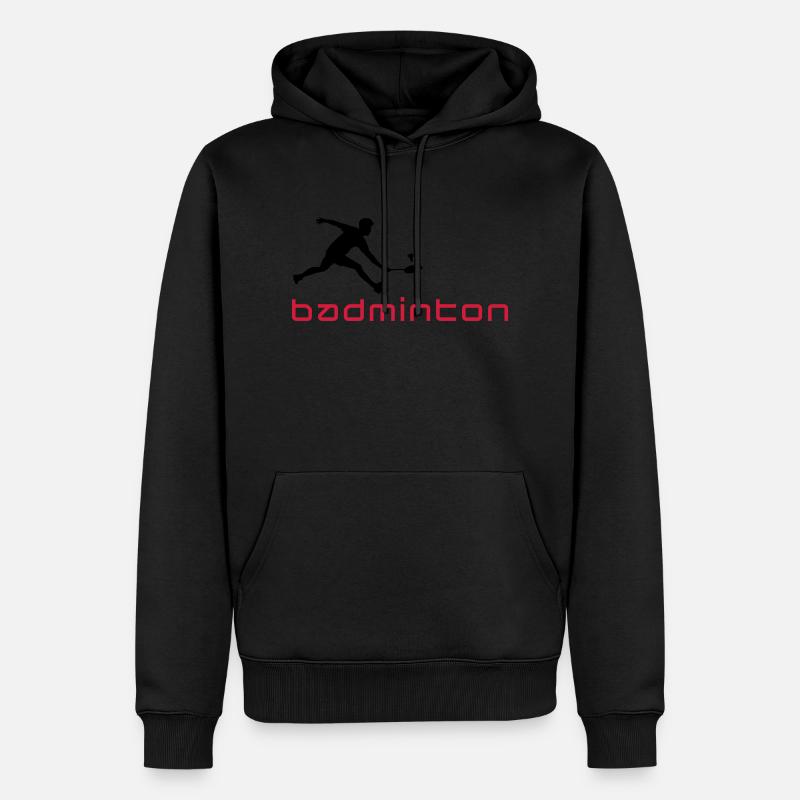 badminton_022011_v_2c - Männer Premium Bio Hoodie - Schwarz