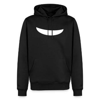 Einfach Lächeln und grinsen - Männer Premium Bio Hoodie - Schwarz - Vorne - Nico (187cm)