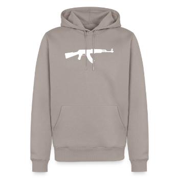 AK-47 - Sweat à capuche Premium bio Homme - taupe - Devant - Nico (187cm)
