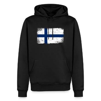 Finnland Flagge - Männer Premium Bio Hoodie - Schwarz - Vorne - Nico (187cm)