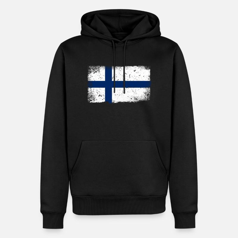 Drapeau de la Finlande - Sweat à capuche Premium bio Homme - noir