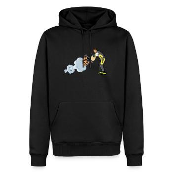 IGP Biss Arbeit Decoy - Männer Premium Bio Hoodie - Schwarz - Vorne - Nico (187cm)