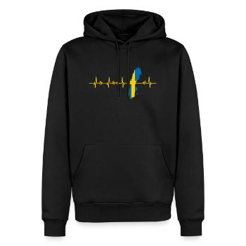 Health workers Sweden - Men’s Premium Organic Hoodie - black - Front - Nico (187cm)