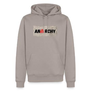 Anarchie - Männer Premium Bio Hoodie - Taupe - Vorne - Nico (187cm)